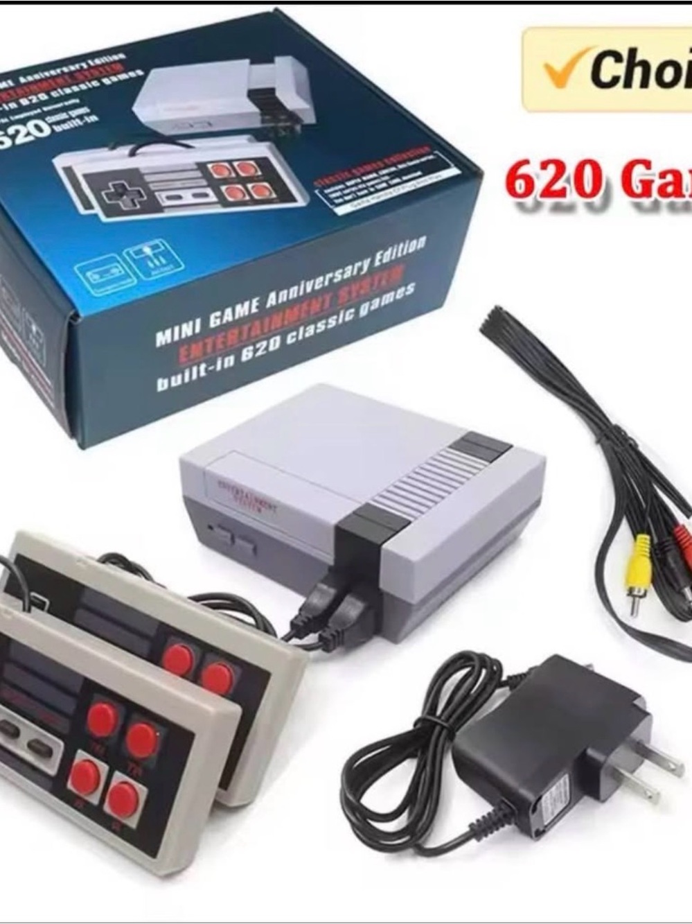 Classic Mini Retro Game Console - Gray with Dual Controllers